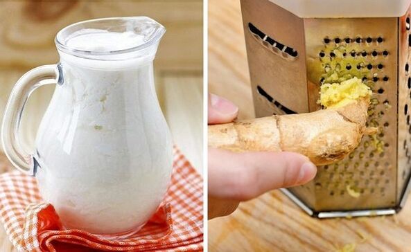 Paghimo usa ka cocktail gikan sa Kefir ug Grated Ginger