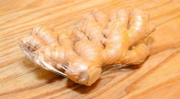 Pagtipig Ginger sa usa ka bag nga vacuum